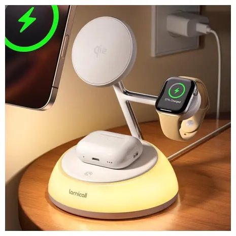 Lamicall 4-In-1 Qi2 15W Certified Wireless Charging Station With Led Night Light 1