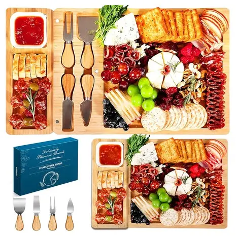 Large Charcuterie Board With Knife Set 1