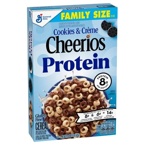 Large Size Box Cheerios Protein Cookies And Crème Cereal 1