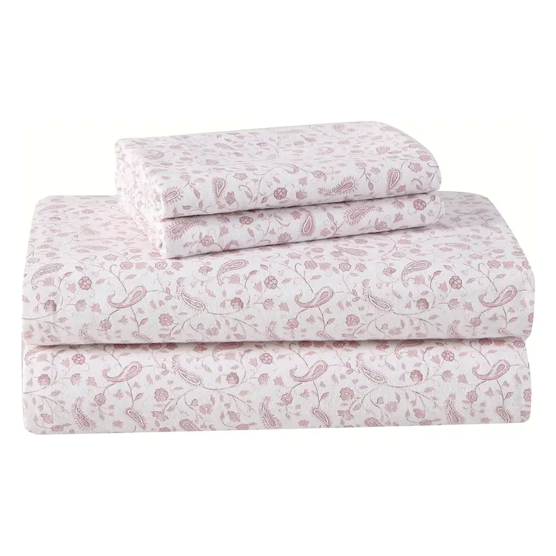 Laura Ashley King Size Anti-Pilling & Wrinkle Resistant Cotton Flannel Sheets 1
