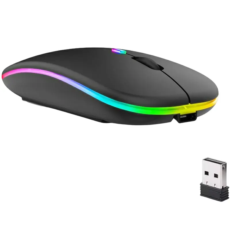Led Dual Mode Silent Slim Laptop Wireless Mouse 1