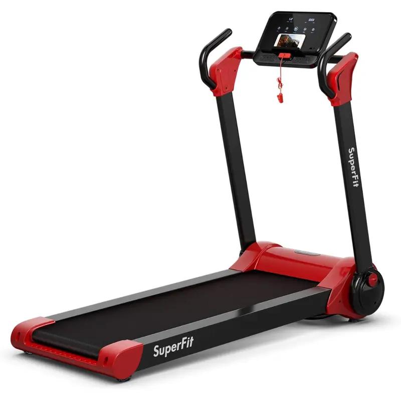 Led Monitor & Adjustable Device Holder Folding Treadmill 1