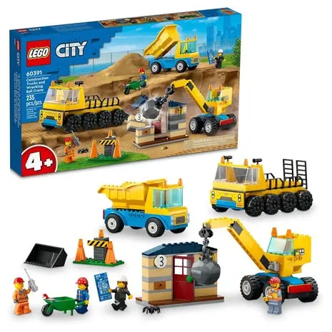 Lego City Construction Trucks And Wrecking Ball Crane 1