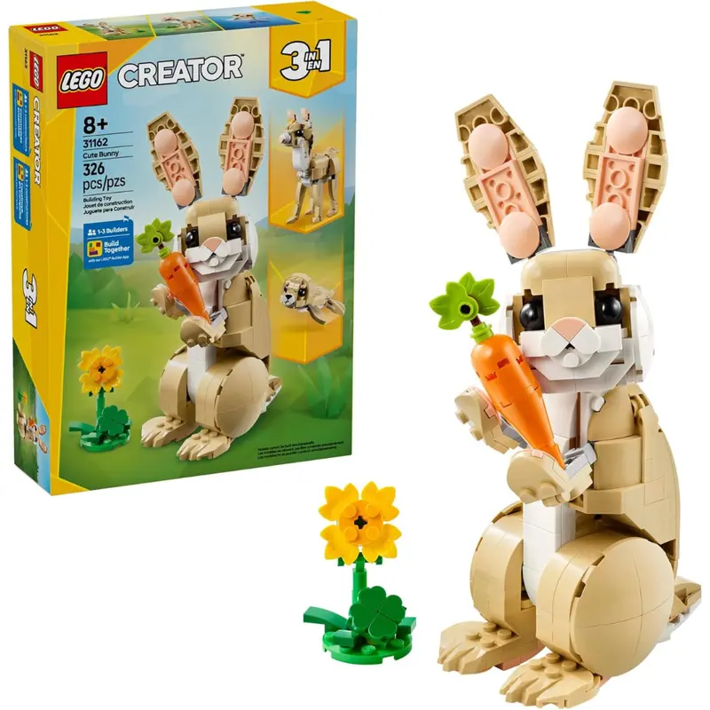 Lego Creator 3-In-1 Cute Bunny Building Toy Set With 3 Build Options 1