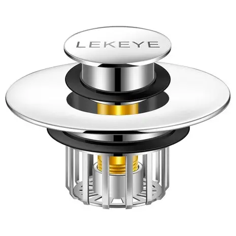 Lekeye Pop-Up Tub Drain Stopper & Hair Catcher 1