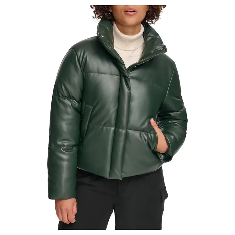 Levi's Women's Vegan Leather Quilted Shorty Puffer Jacket 1