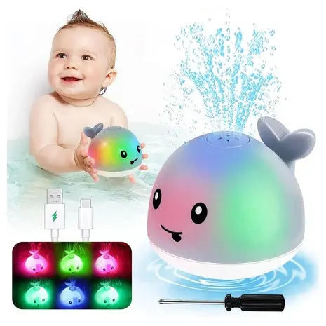 Light Up Whale Bath Toy Sprinkler 1