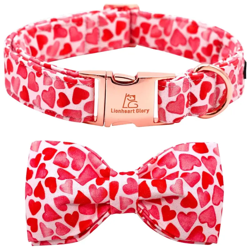 Lionheart Glory Hearts Dog Collar With Bowtie Spring 1