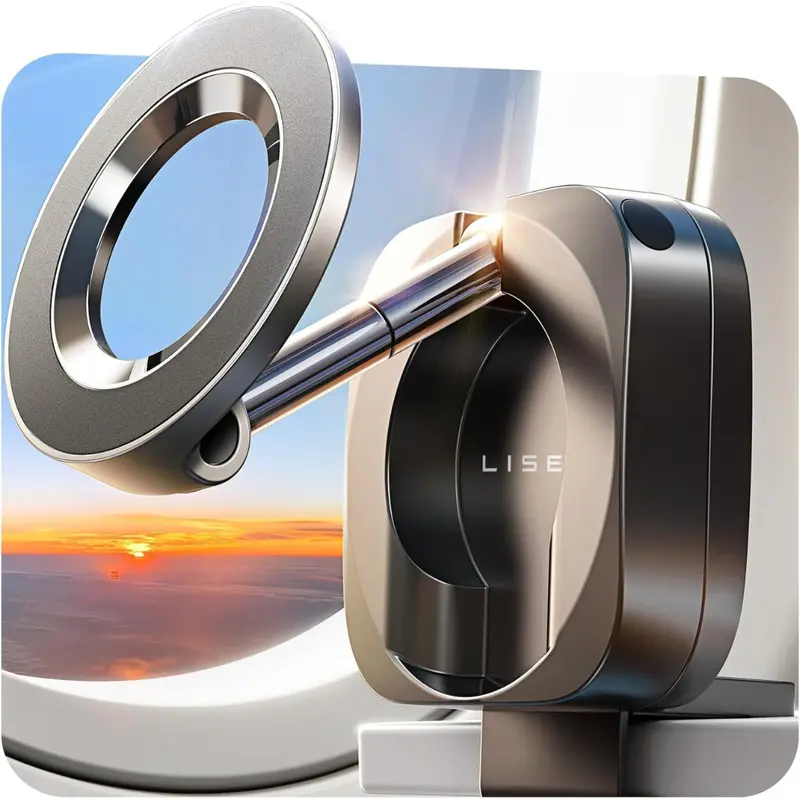 Lisen Magsafe Travel Essentials Airplane Phone Holder Mount (Black) 1