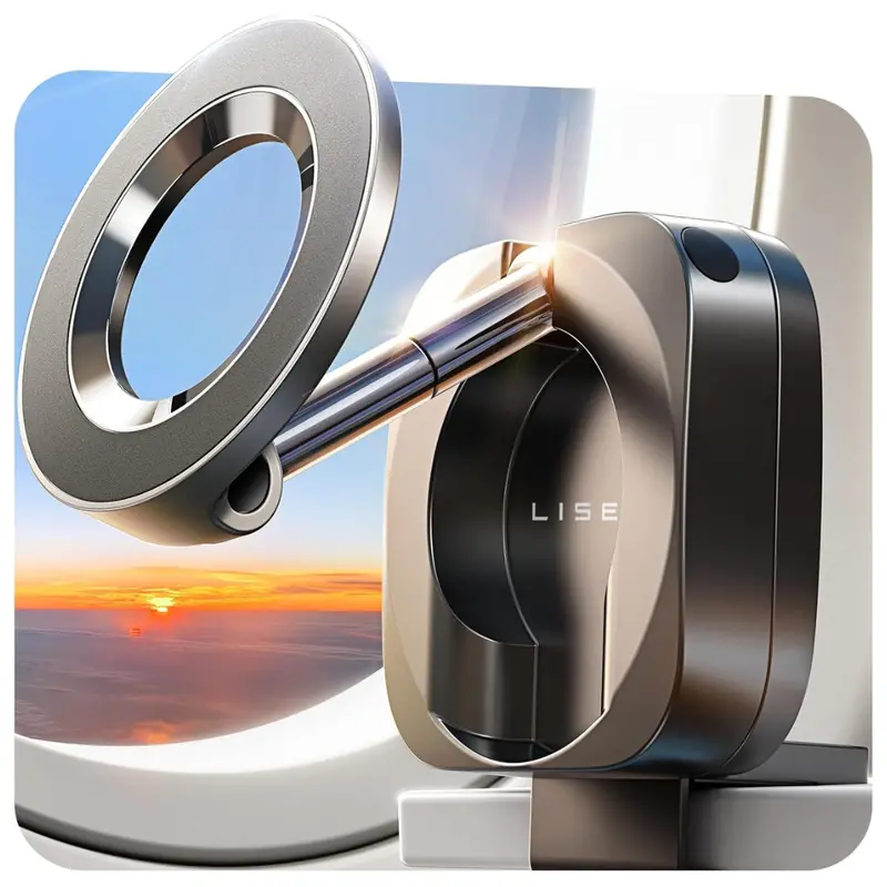 Lisen Magsafe Travel Essentials Airplane Phone Holder Mount (Black) 1
