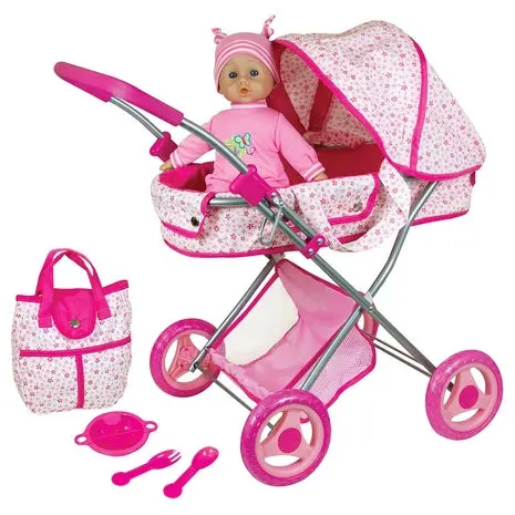 Lissi Deluxe Doll Pram With Baby Doll & Accessories 1