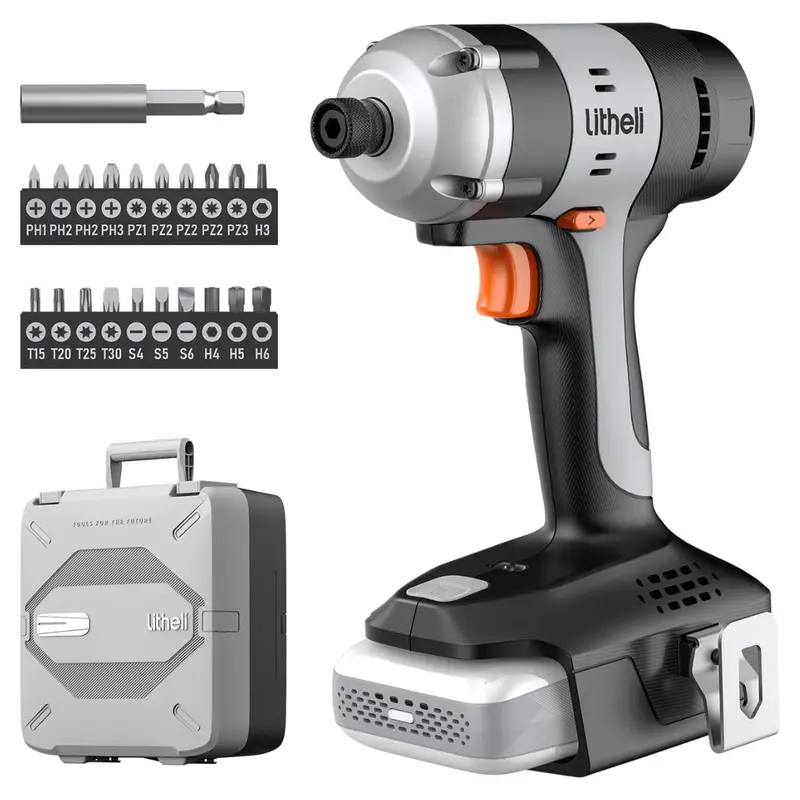 Litheli 20V Cordless Impact Driver Kit 1/4 Inch Hex With Battery 1