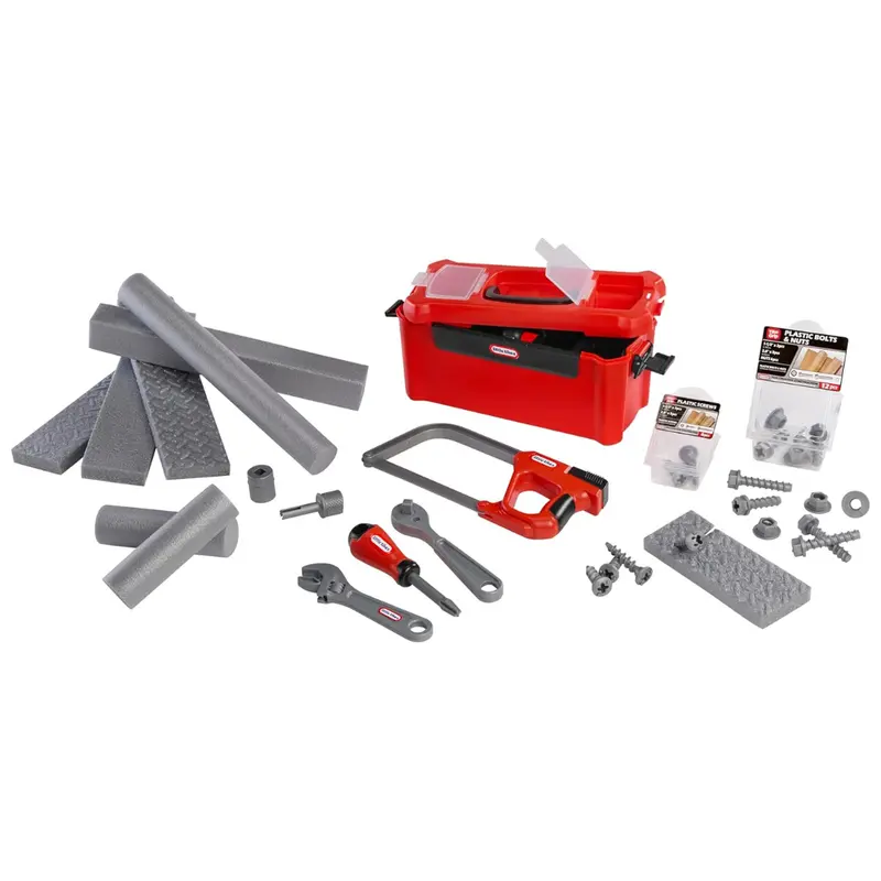 Little Tikes Creative Construction Tool Box Set With 9 Accessories, Pretend Play Construction Set 1