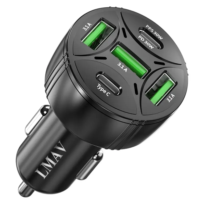 Lmav 75W 2X Usb-C & 3X Usb-A Car Charger Adapter 1