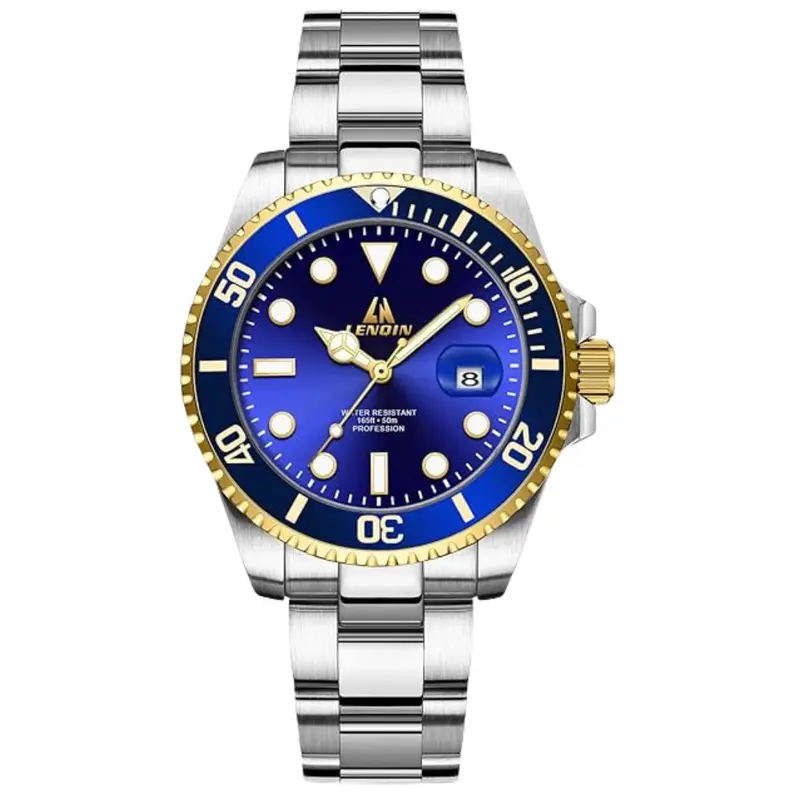 Ln Lenqin Men's Stainless Steel Analog Quartz Watch (Various) 1