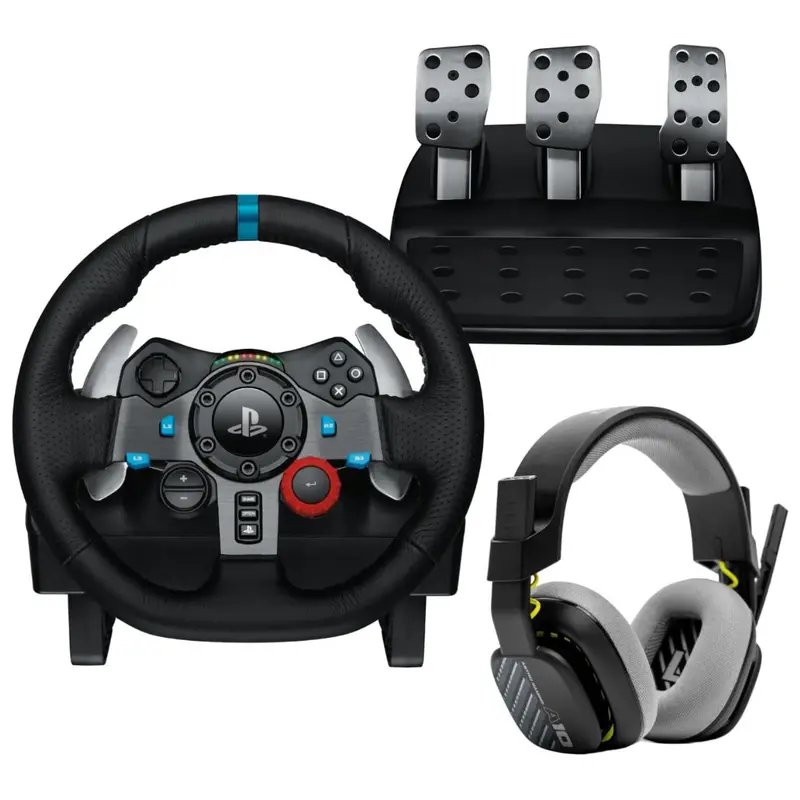 Logitech G29 Driving Force Racing Wheel & Pedals + Astro A10 Gen 2 Wired Headset 1