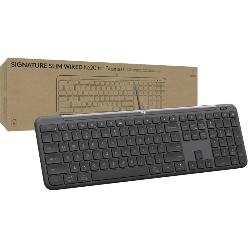 Logitech Signature Slim Wired K620 Full-Size Keyboard (Graphite) 1