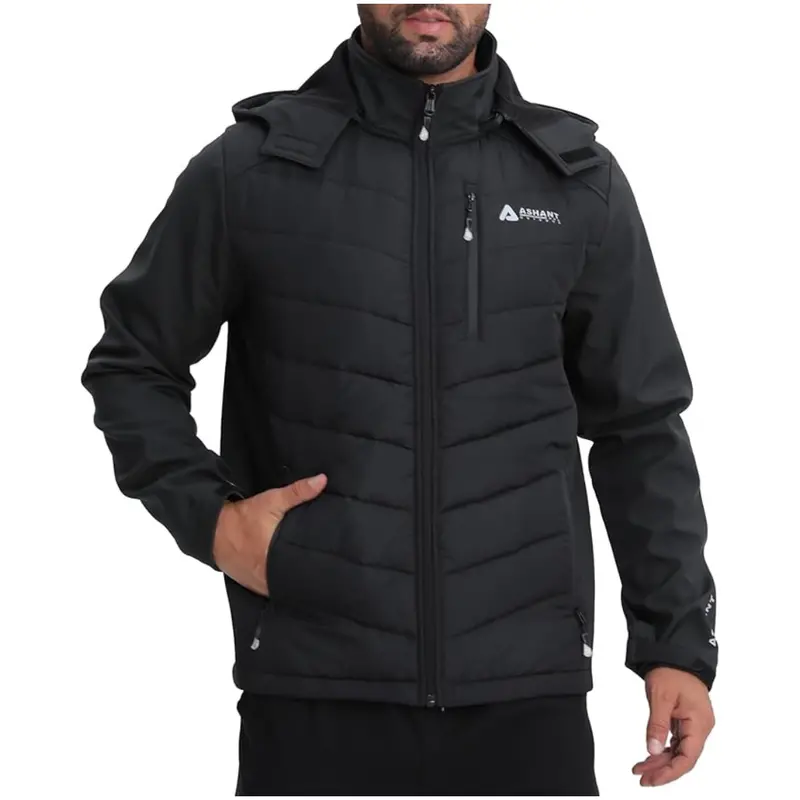 Lololeneon Men's Insulated Hooded Active Softshell Jacket 1