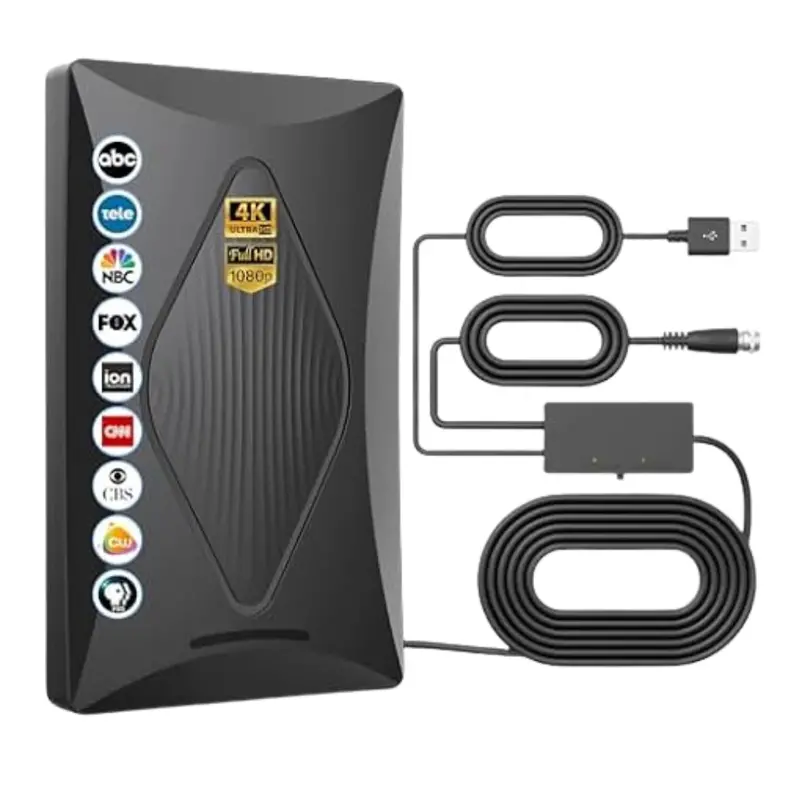 Long Range Amplified Digital Tv Antenna W/ Usb Powered Signal Booster 1