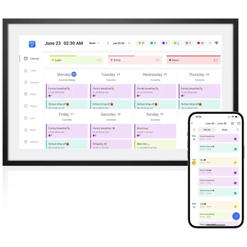 Loofii 10.1" Smart Digital Calendar With Chore Chart 1