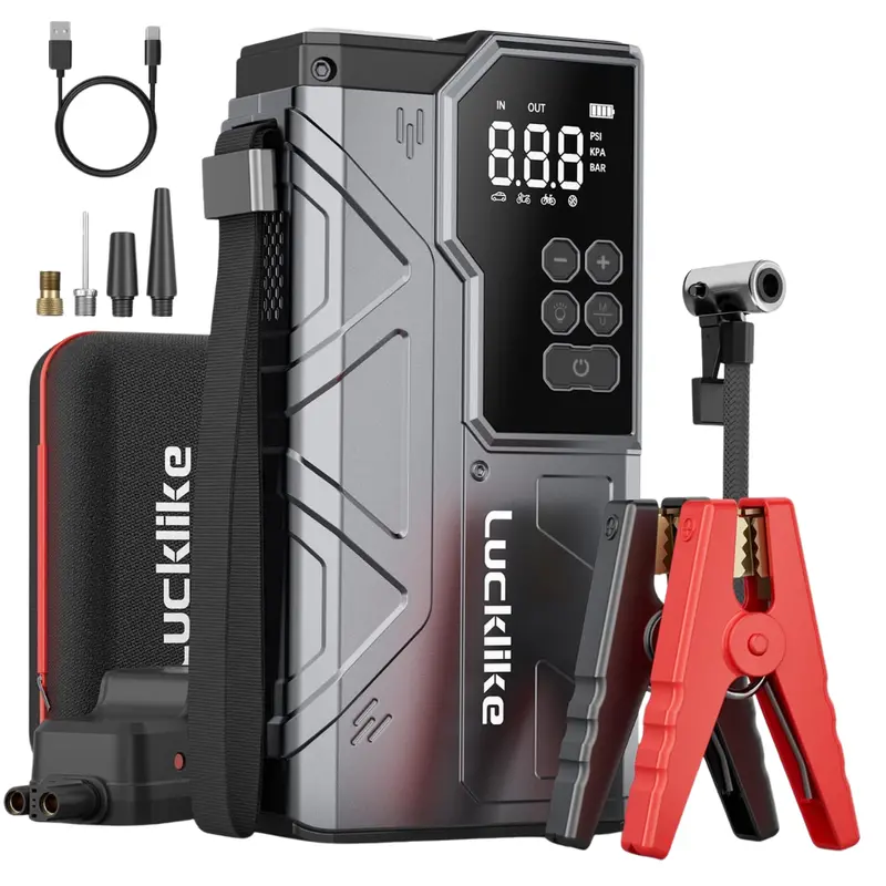 Lucklike W210 12V 6000A Peak Car Jump Starter With Air Compressor 1