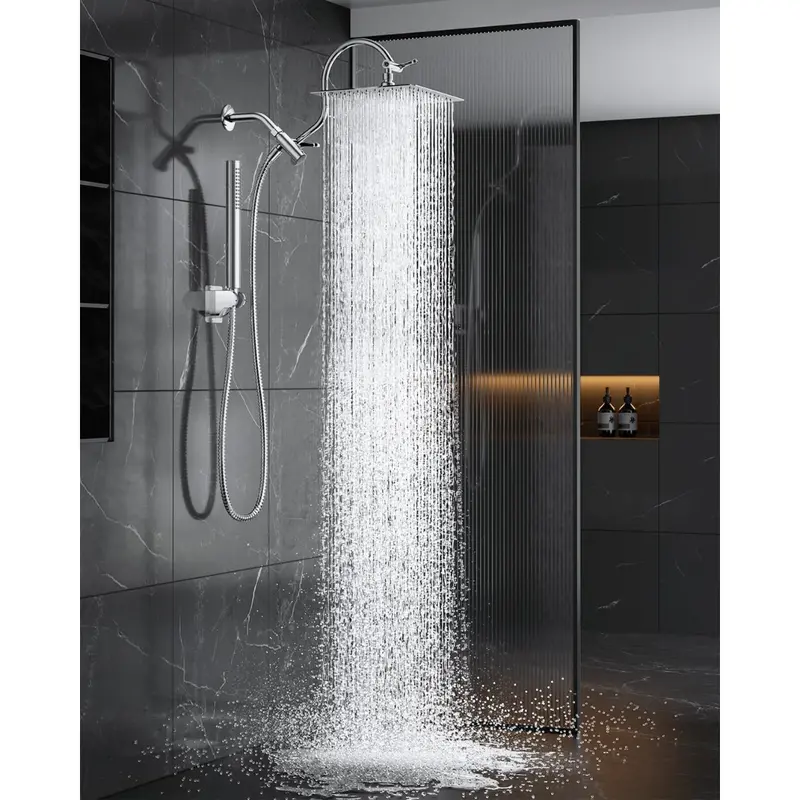 Makefit 10" Rain Shower Head With Handheld Spray 1