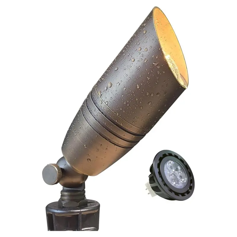 Malory 12V Brass Landscape Spotlights With Mr16 Bulb 1