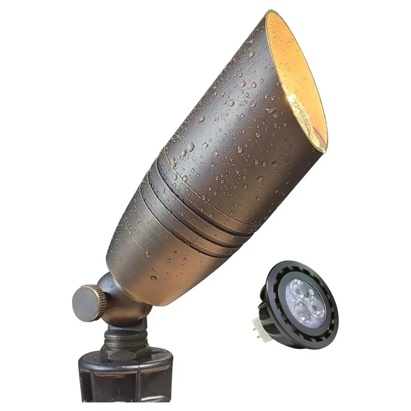 Malory 12V Brass Landscape Spotlights With Mr16 Bulb 1