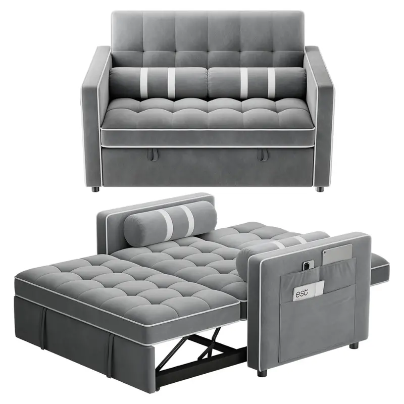 Marsail 3-In-1 Convertible Futon Sleeper Sofa Bed 1