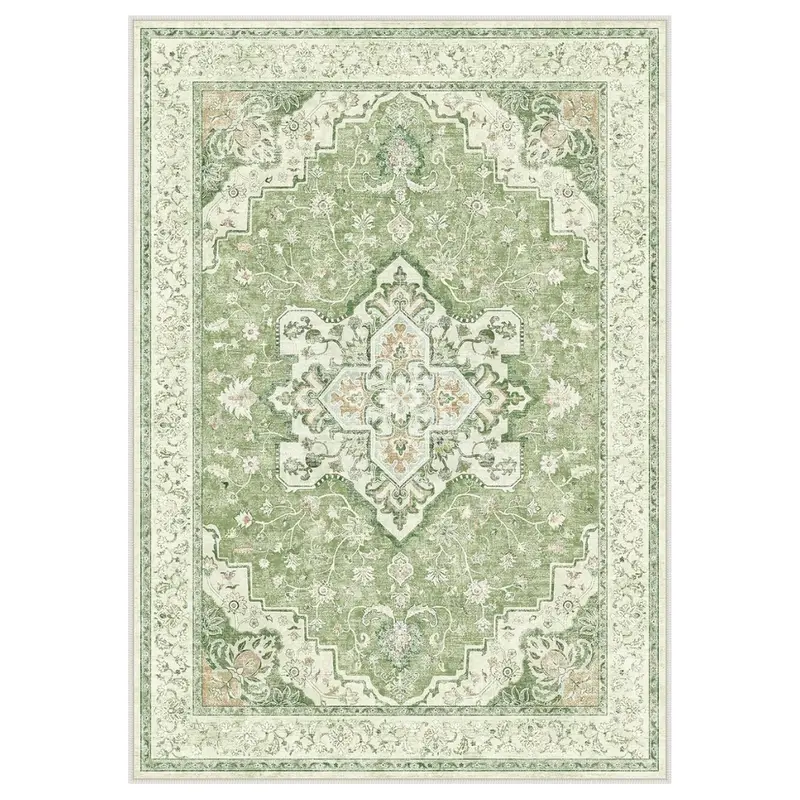 Marsail 5' X 7' Machine Washable Short-Pile Vintage Area Rug 1