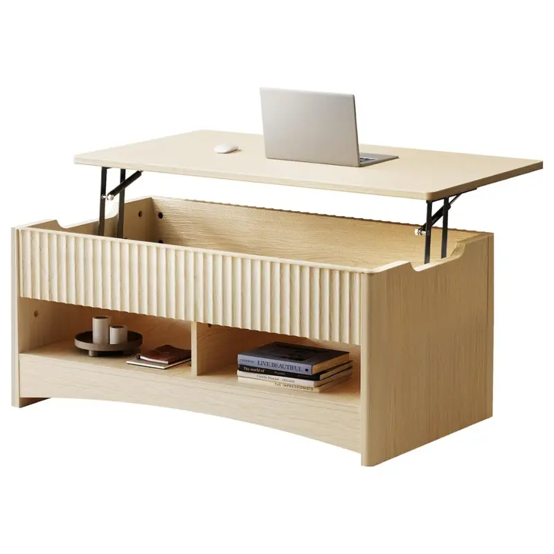 Marsail Modern Lift Top Coffee Table W/ Open & Hidden Storage 1