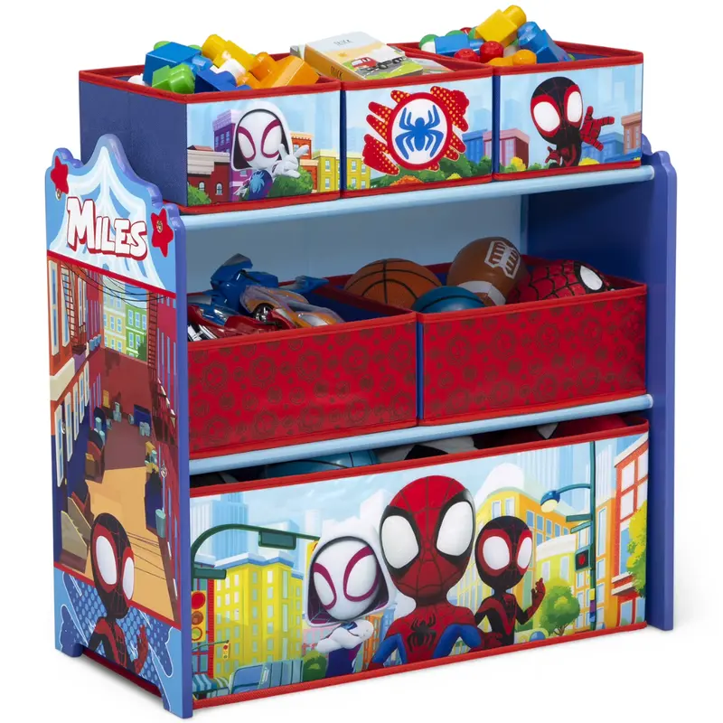 Marvel Spidey And Friends Design & Store 6 Bin Toy Storage Organizer 1