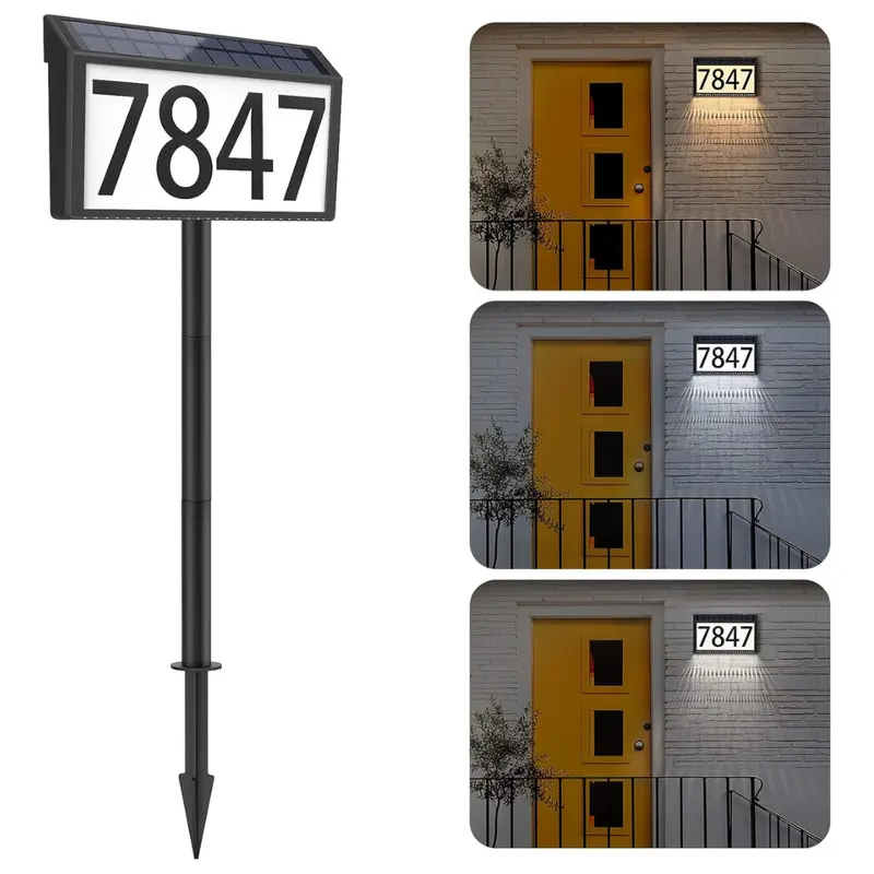 Maxvolador Solar Powered Address Sign House Plaque 1