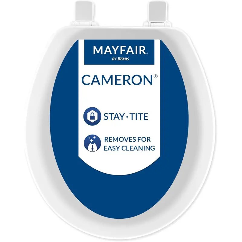 Mayfair Cameron Round White Enameled Wood Toilet Seat 1