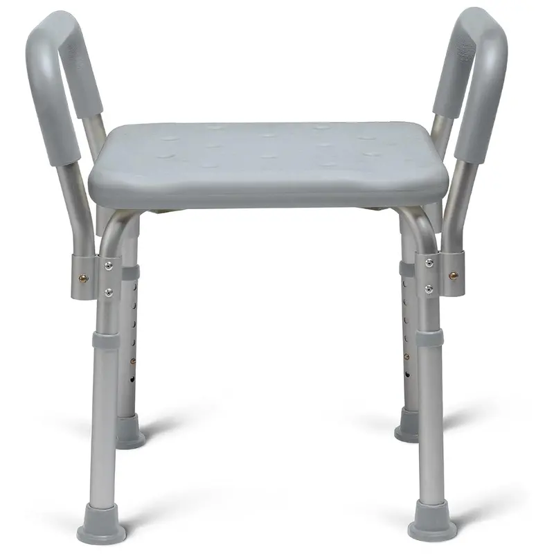 Medline 350 Lb. Capacity Backless Shower Chair With Arms 1