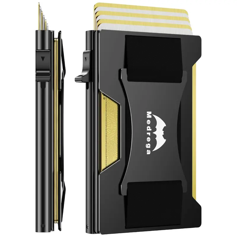 Medrega Men's Smart Metal Pop Up Wallet W/ Cash Strap (3 Colors) 1