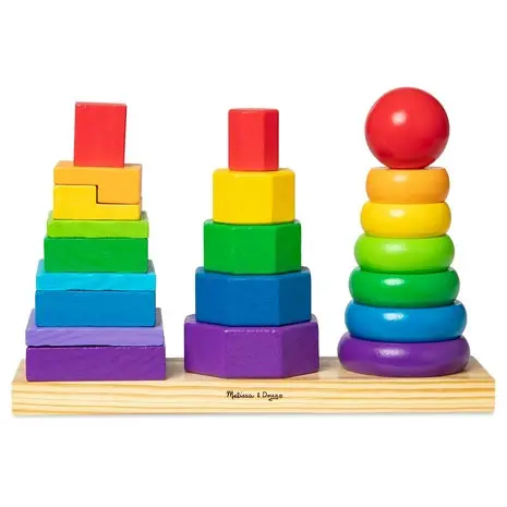 Melissa & Doug Geometric Stacker Wooden Toy 1