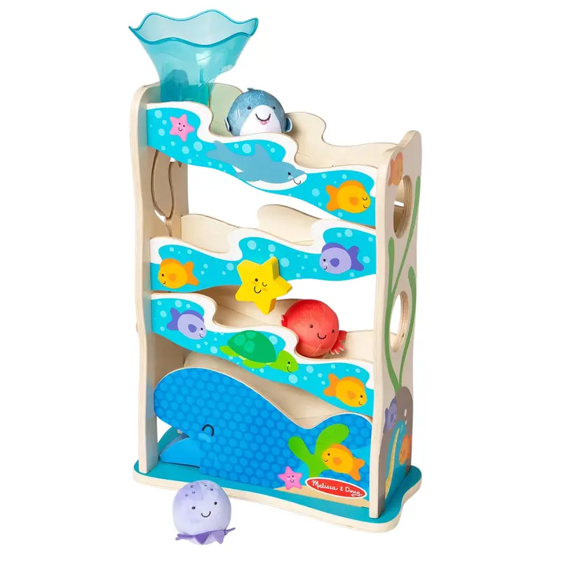 Melissa & Doug Rollables Wooden Ocean Slide Infant And Toddler Toy 1
