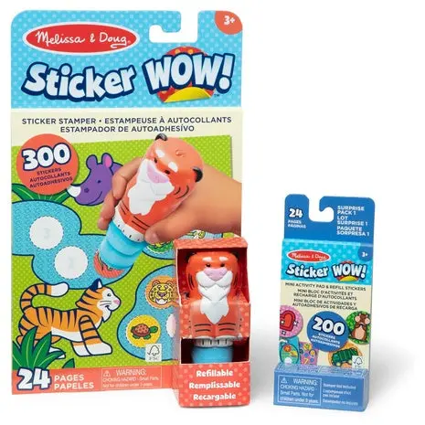 Melissa & Doug Sticker Wow! Tiger Activity Book & Sticker Stamper Bundle 1