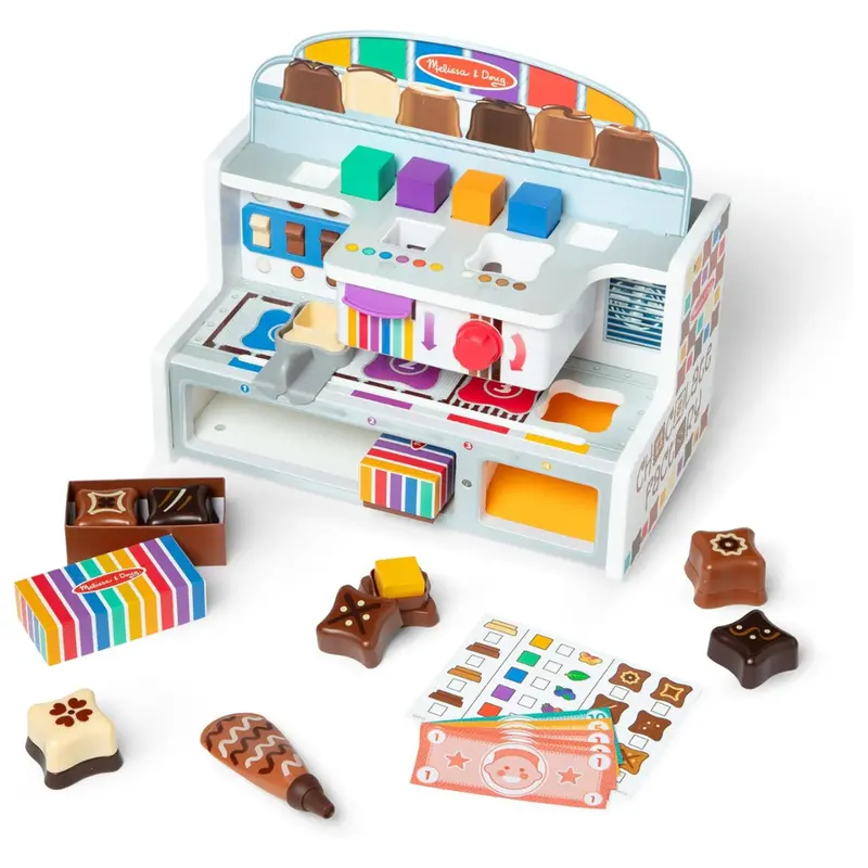 Melissa & Doug Wooden Chocolate Factory Pretend Play Set 1