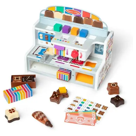 Melissa & Doug Wooden Chocolate Factory Pretend Play Set 1