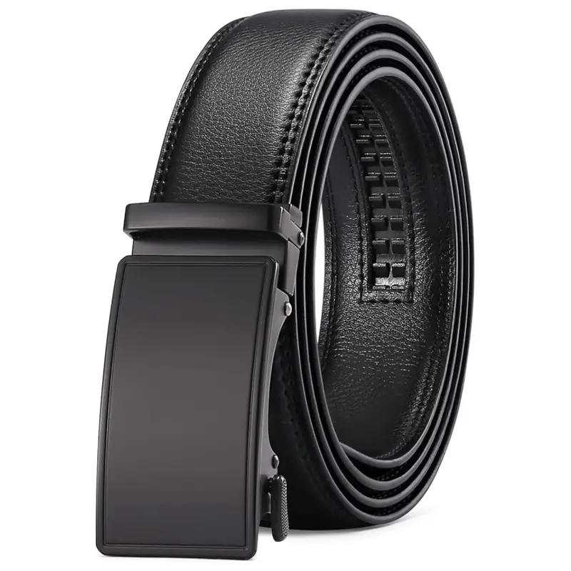 Men's Automatic Ratchet Buckle Slide Leather Belt (32" To 46") 1