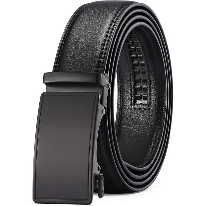 Men's Automatic Ratchet Buckle Slide Leather Belt (32" To 46") 1