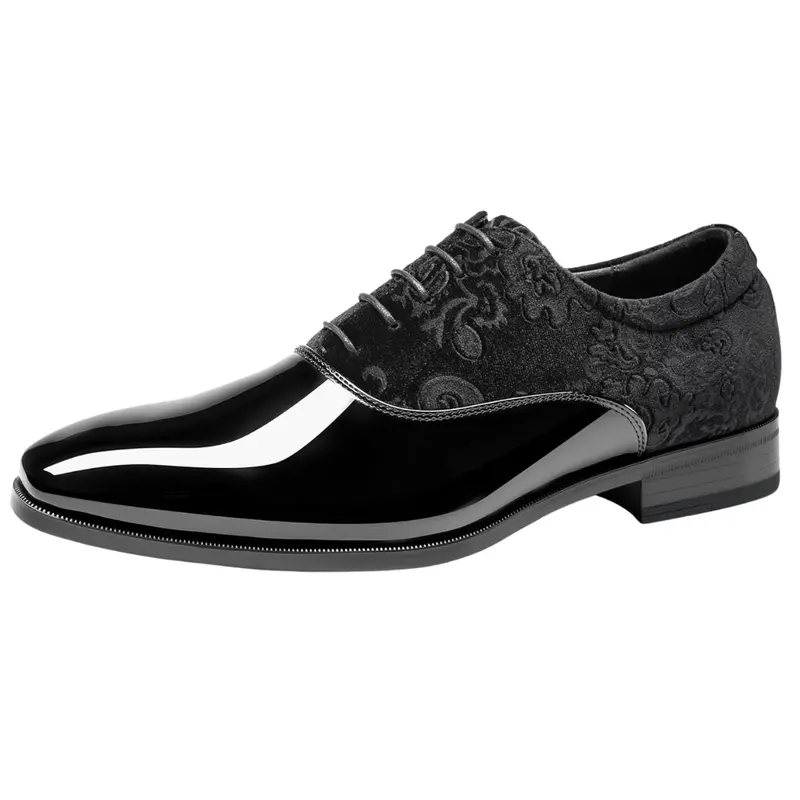Men's Black Oxford Dress Classic Formal Tuxedo Shoes 1