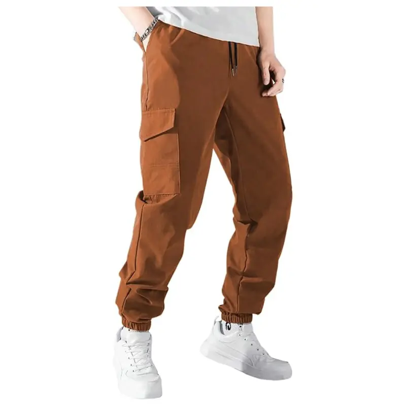 Men's Elastic Waist Jogger Cargo Sweatpants With Pockets 1