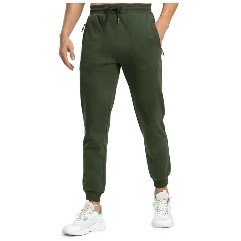 Men's Fleece Winter Warm Joggers Pants W/ Zipper Pockets (2 Colors) 1