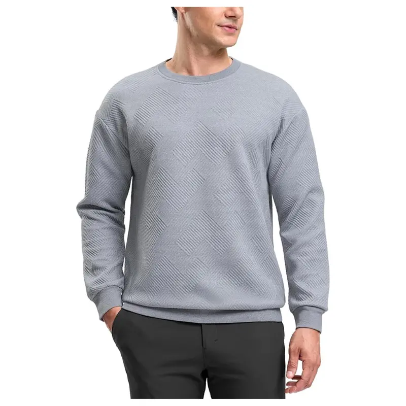 Men's Geometric Textured Crewneck Sweatshirt (Various) 1