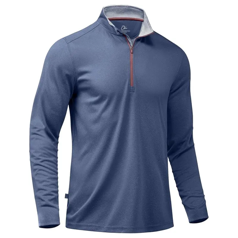 Men's Golf Quarter Zip Mock Neck Sun Protection Sweatshirt (Various) 1
