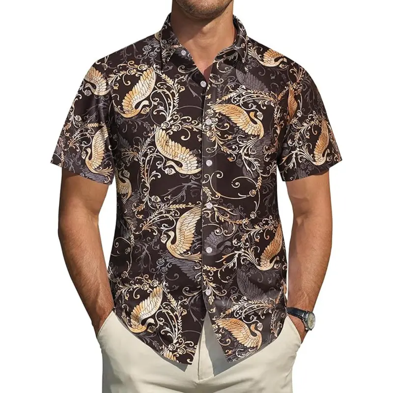 Men's Hawaiian Floral Casual Vintage Shirt 1