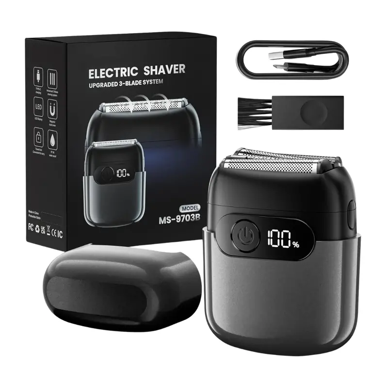 Men's Ipx8 Waterproof Electric Foil Shaver W/ Led Display & Travel Lock 1
